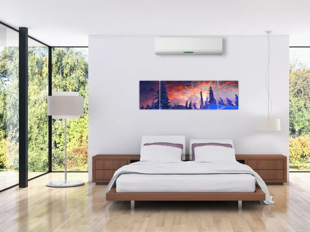 Obraz - Zimowy zmierzch (170x50 cm)