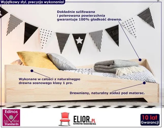 Drewniane łóżko dziecięce Ornelo 8X - 21 rozmiarów