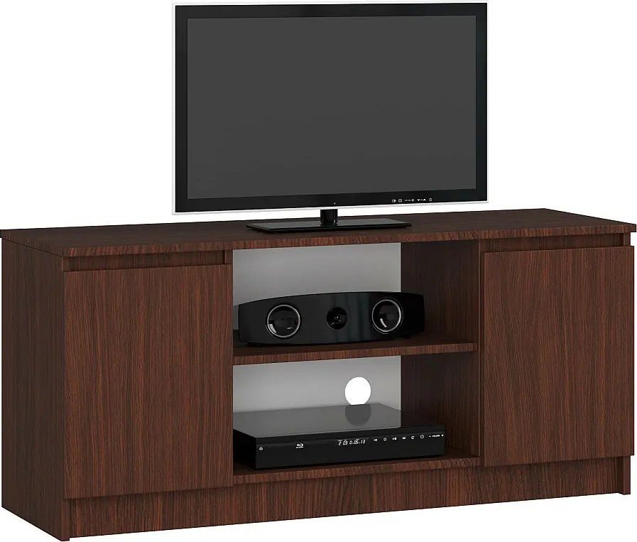 Szafka RTV AKORD Wenge 120 cm 2 drzwi kolor Wenge mat 2 półki 120x40x55 cm