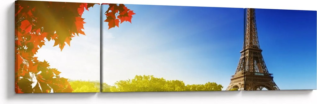 Obraz - jesień w Paryżu (170x50 cm)