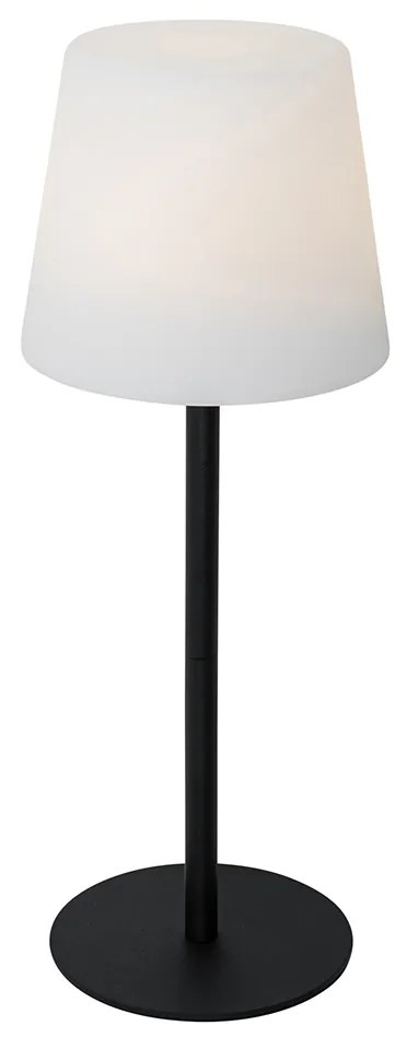 Lampa stołowa czarna ładowalna w tym LED i ściemniacz IP54 - Jude