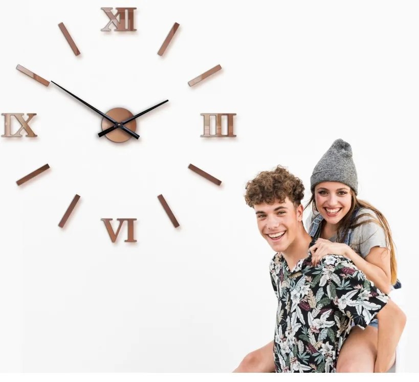 Zegar ścienny naklejany duży nowoczesny akrylowy na ścianę do salonu loft