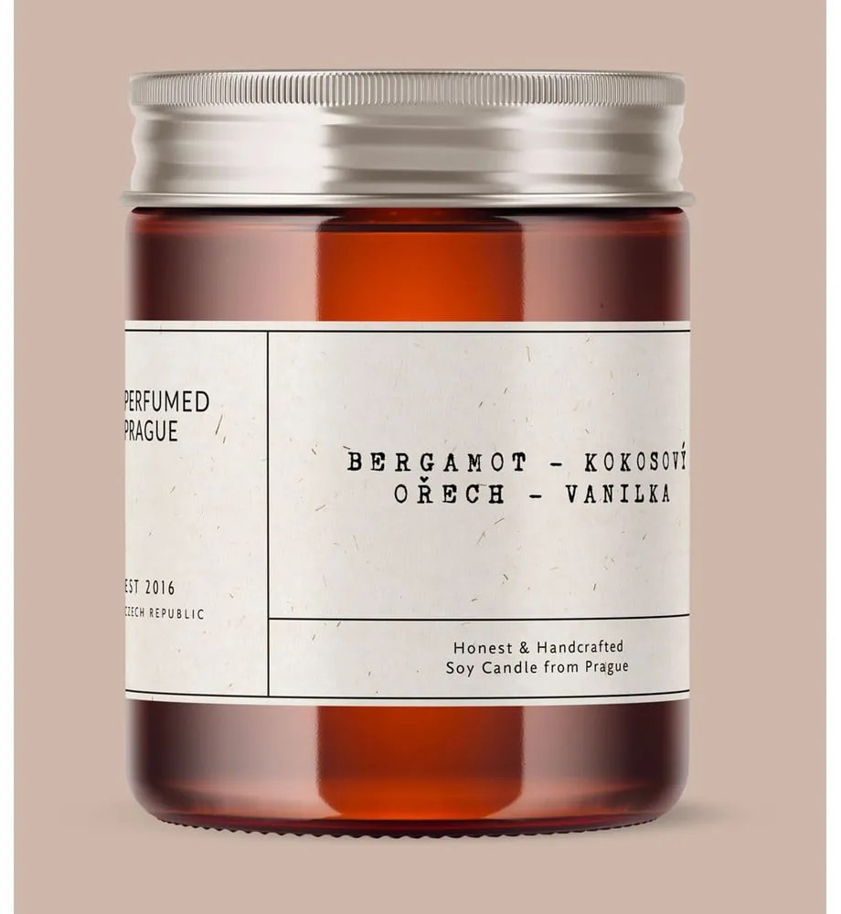 Zapachowa sojowa świeca czas palenia 40 h #32 Bergamot, Coconut, Vanilla – Perfumed Prague