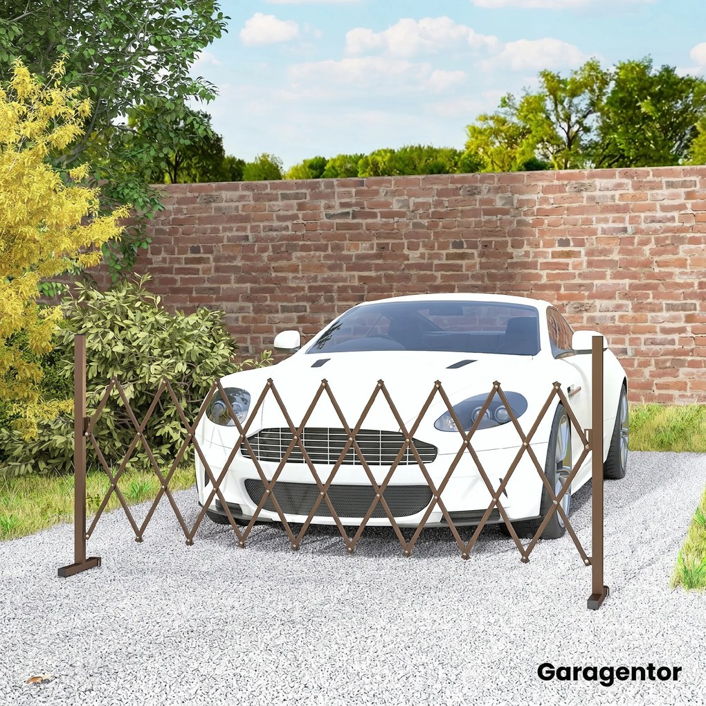 Outsunny Siatka harmonijkowa rozsuwana 31-250cm, ogrodzenie, ogród, aluminium, brąz | Aosom PL