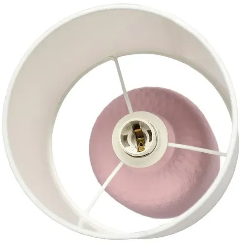 Różowa lampa stołowa z wytłoczonym wzorem na ceramicznej podstawie - V085 G8-G97