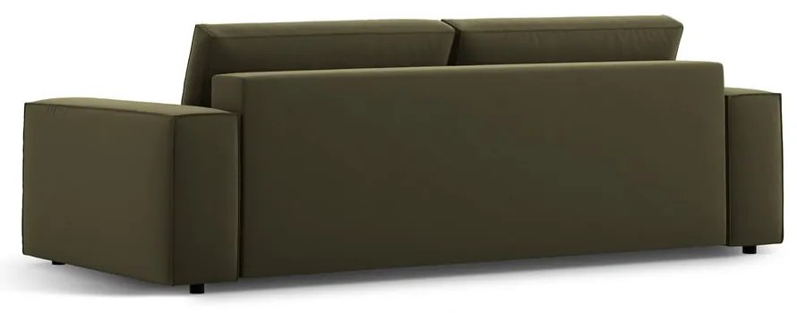 Zielona aksamitna rozkładana/ze schowkiem sofa 247 cm Jodie – Micadoni
