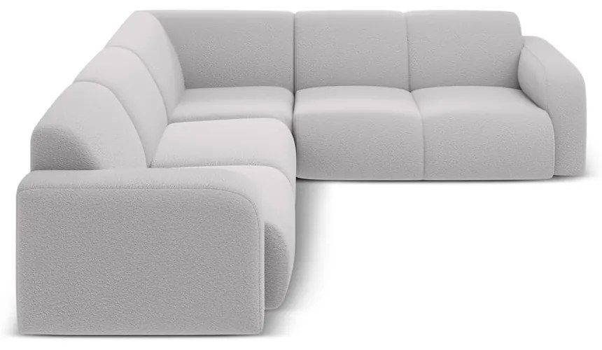 Jasnoszary narożnik z materiału bouclé (strona zmienna/w kształcie litery L) Molino – Micadoni Home