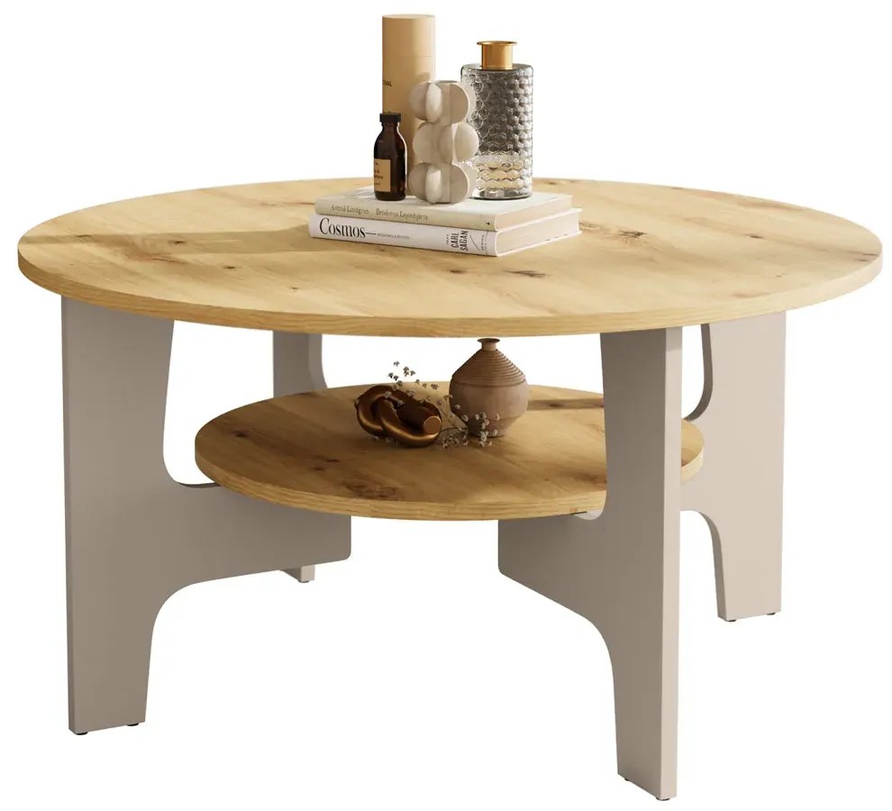 Stolik kawowy do salonu dąb artisan + kaszmir - Semal 3X