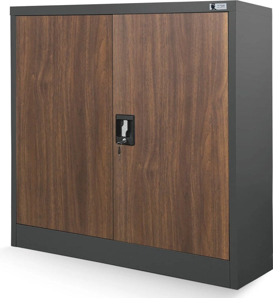 Szafka biurowa Eco Design Beata 90x40x93 cm antracyt/orzech