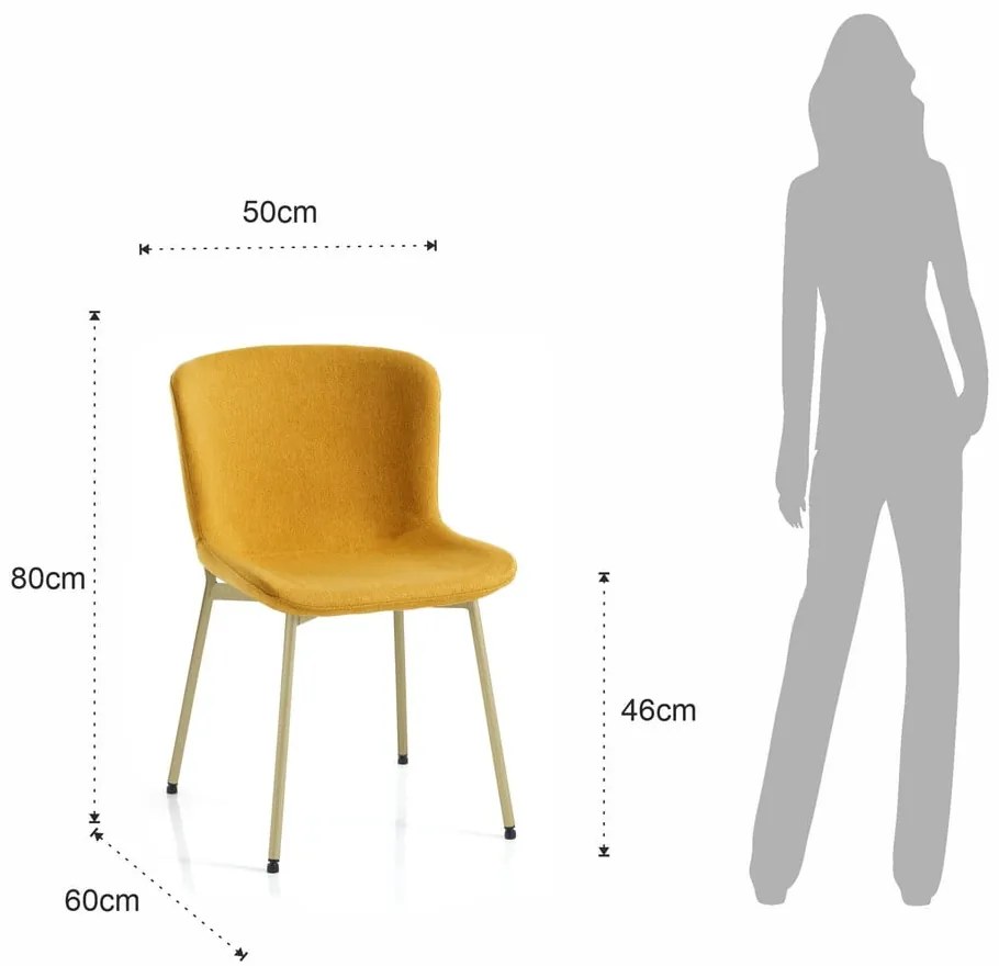 Krzesła w kolorze ochry zestaw 2 szt. Snug – Tomasucci
