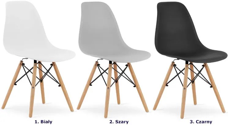 Komplet biały stół 90 cm z 4 krzesłami - Nadikos 6X 3 kolory