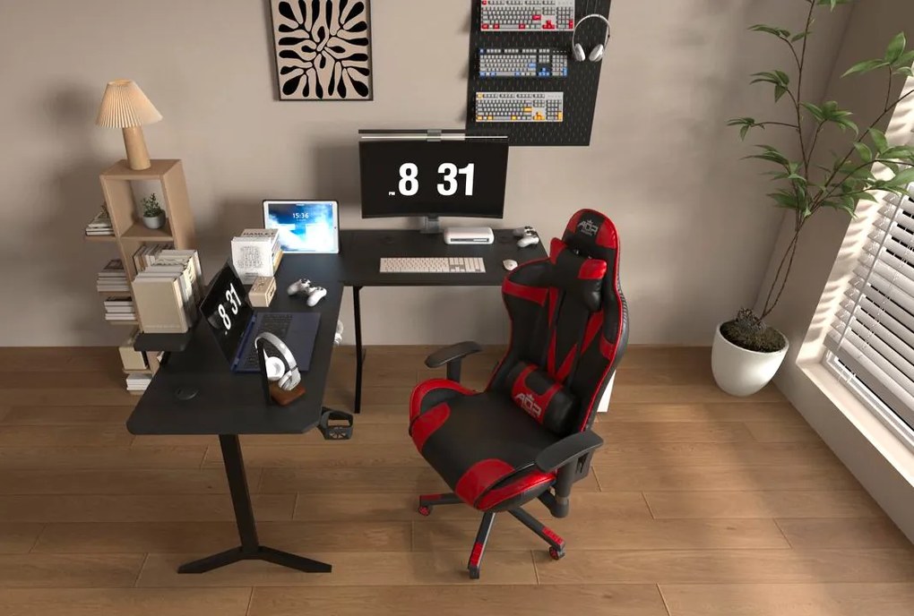 Biurko Gamingowe Komputerowe Narożne dla gracza Carbon