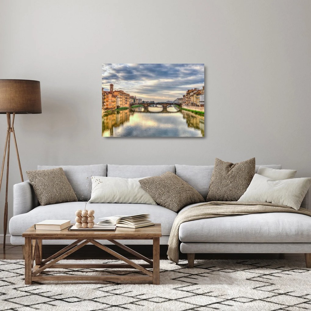 Obraz na szkle - Most przez rzekę (70x50 cm)