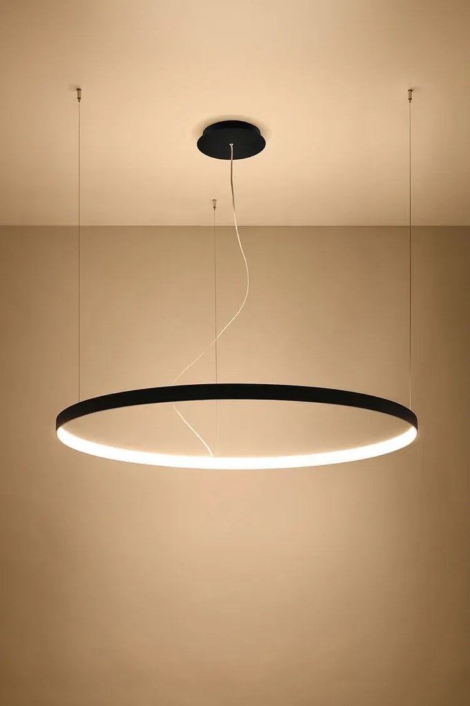 Czarna lampa wisząca LED ring S4-B41