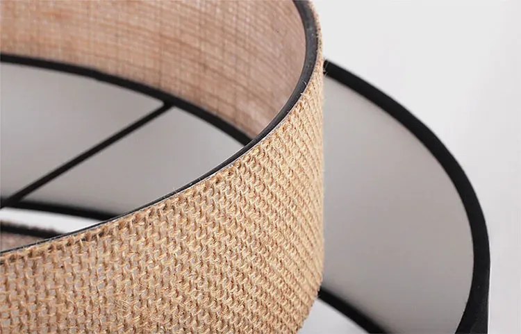 Lampa wisząca ze sznurka jutowego z 4 abażurami - A527 C4-A50