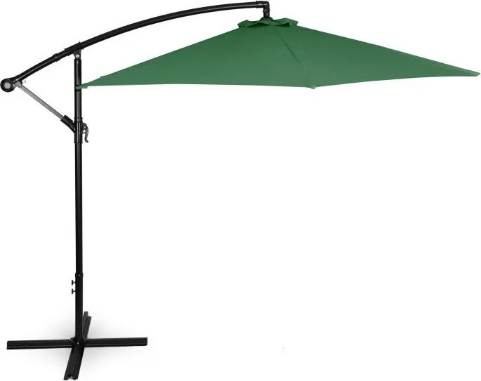 Parasol ogrodowy na wysięgniku XS-UMS021 z korbką, zielony, 3 m