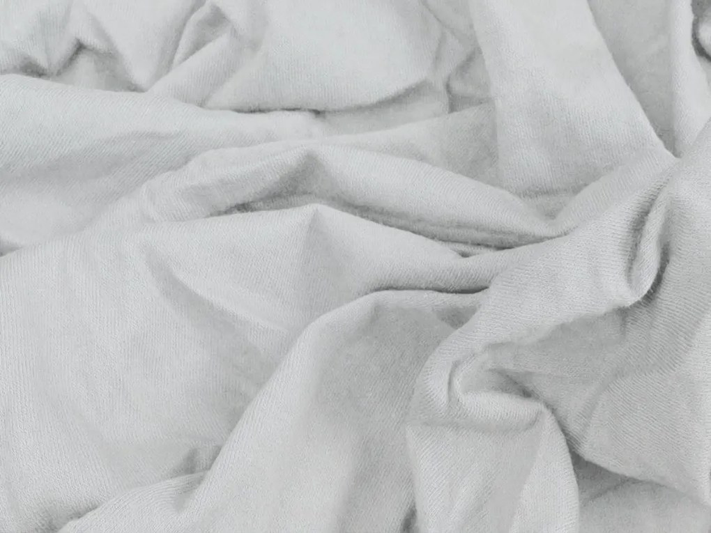 PrzytulneMieszkanie.pl Jersey prześcieradło HIGHFIT srebrne 90 x 200 cm