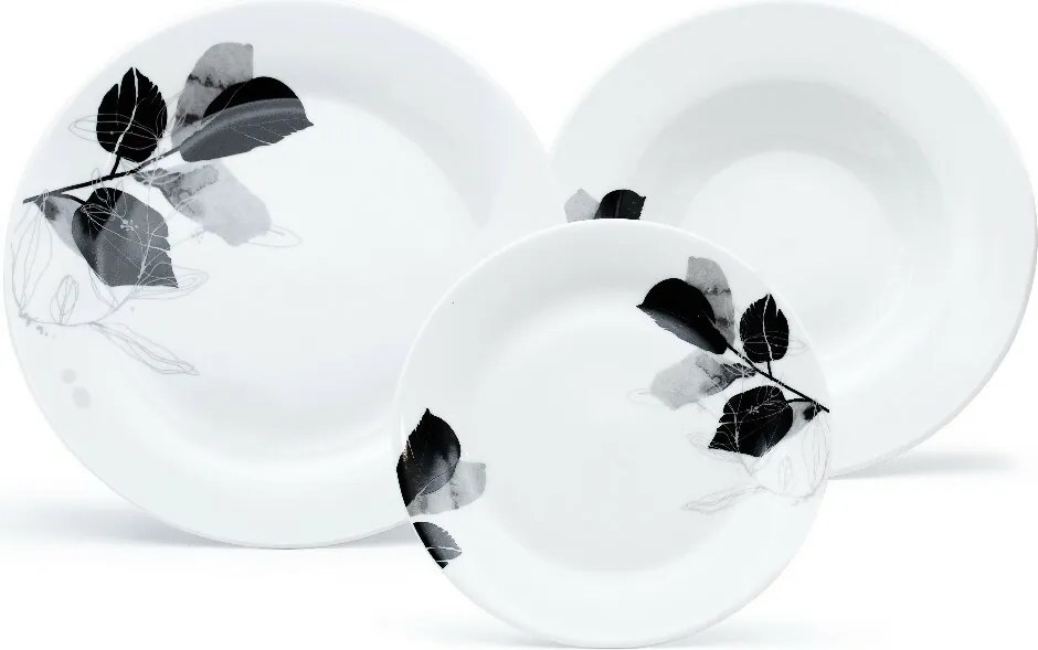 Arôme Home 18-częściowy zestaw obiadowy Lipa, ekstra biały
