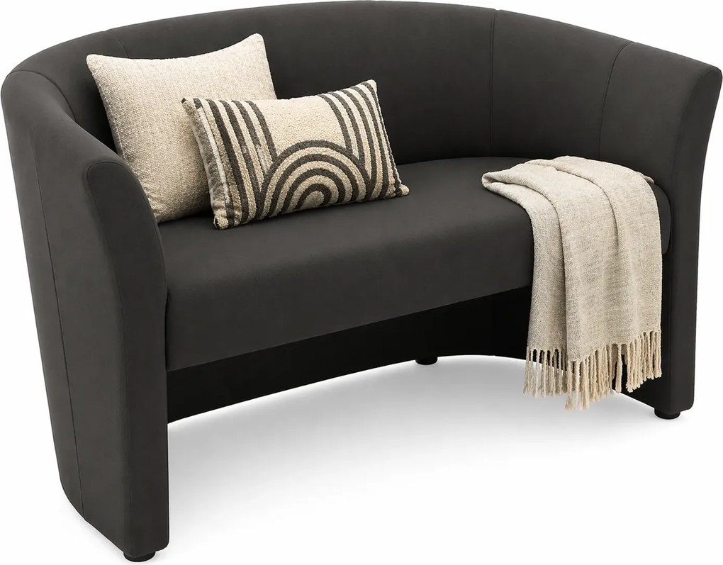 Grafitowa dwuosobowa sofa kubełkowa P3-C90