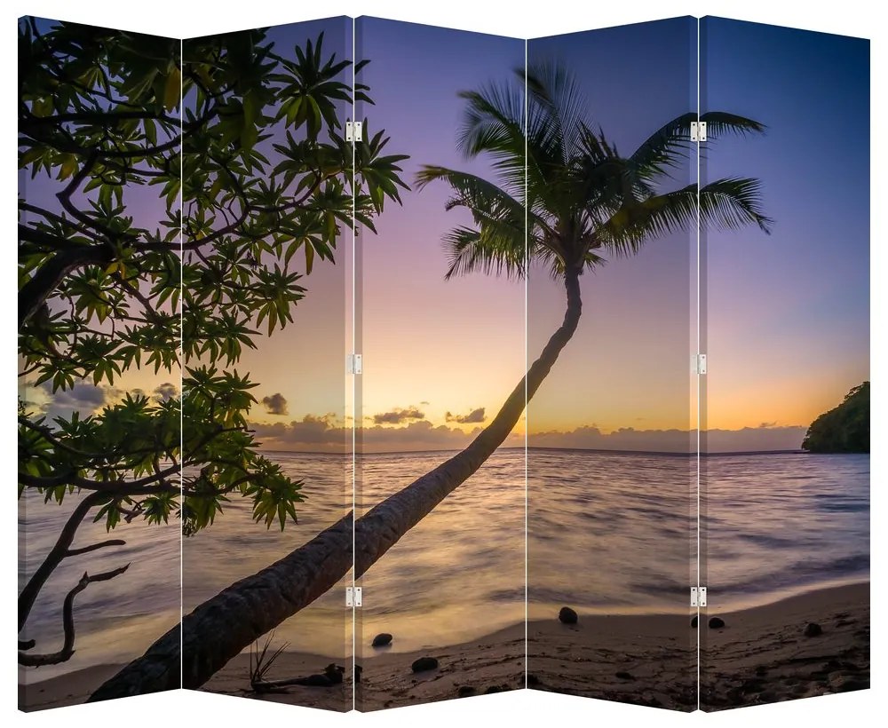 Parawan - Palma na plaży (210x170 cm)