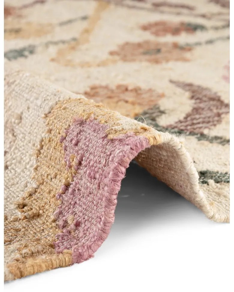 Kremowy dywan z juty tkany ręcznie 200x300 cm Roya Violette – Elle Decoration