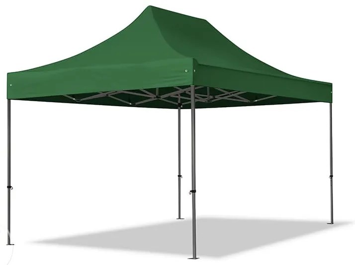 TOOLPORT 3x4,5m Namiot Ekspresowy, PREMIUM Stal 40mm, ze ścianami bocznymi, okna panoramiczne, ciemnozielony - (600051)