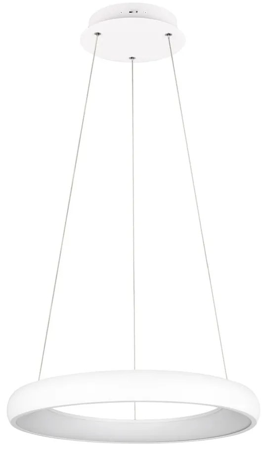 Biała lampa wisząca LED ze ściemniaczem i metalowym kloszem ø 62 cm Cardona – Trio