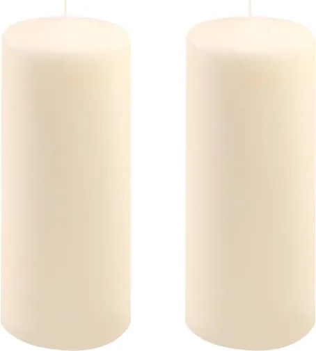 Świece bezzapachowe kremowe 2 szt. 25x10 cm, 180h, dekoracja