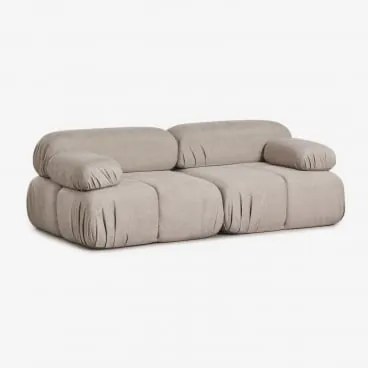 Sofa Modułowy 2-częściowy Z Tkaniny Bouclé Pakowany Próżniowo Kendall Bukla Czekoladowy Brąz - Sklum