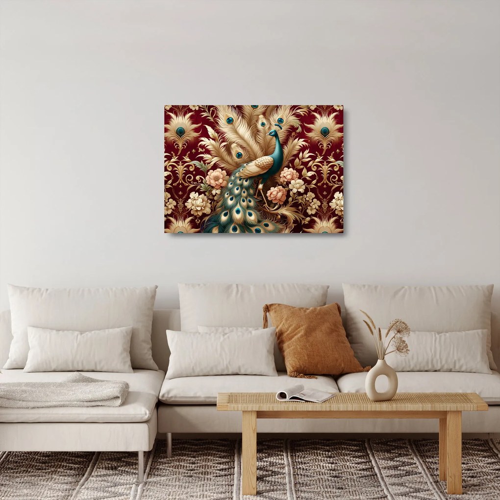 Obraz na szkle – Elegancki paw (70x50 cm)