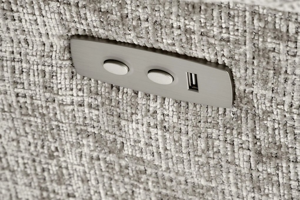 Fotel wypoczynkowy elektrycznie rozkładany popielaty AMORE