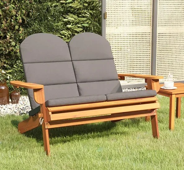 Drewniana ławka ogrodowa w stylu adirondack szary - Vespero