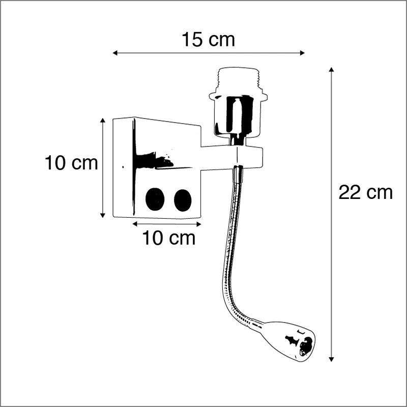 Nowoczesny Kinkiet / Lampa scienna z elastycznym ramieniem czarny - Brescia Combi Nowoczesny Oswietlenie wewnetrzne