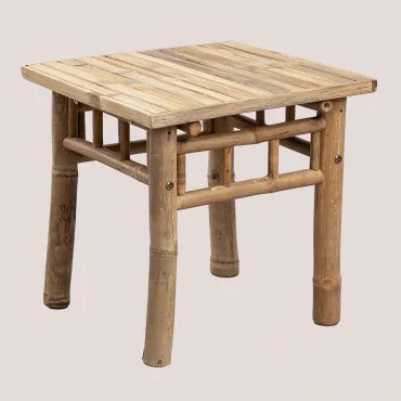 Kwadratowy Stolik Boczny Do Ogrodu 45x45 Cm Z Bambusa Jamaik Bambus - Sklum