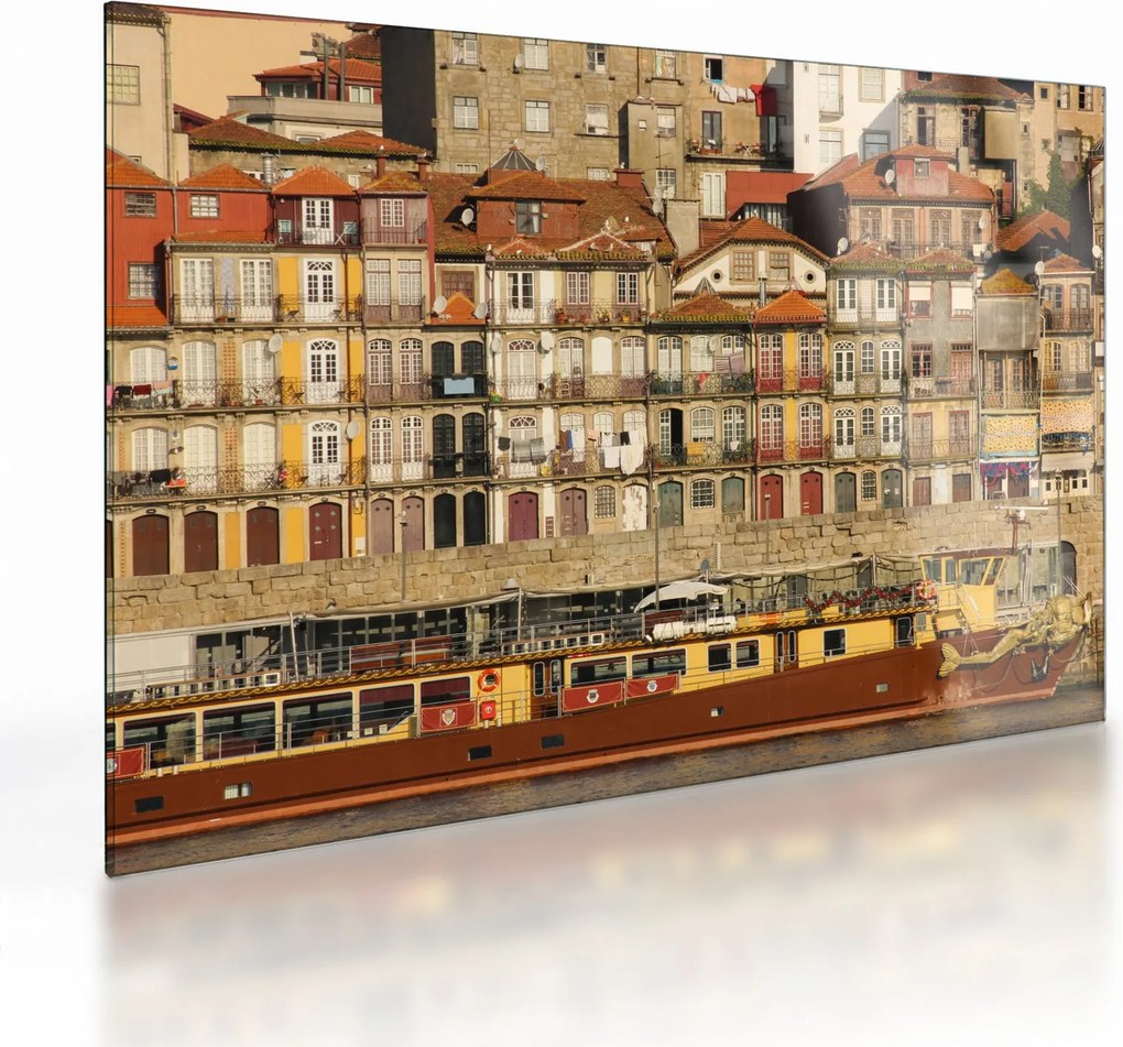 Obraz na szkle - Dzielnica Waterfront, Portugalia (70x50 cm)