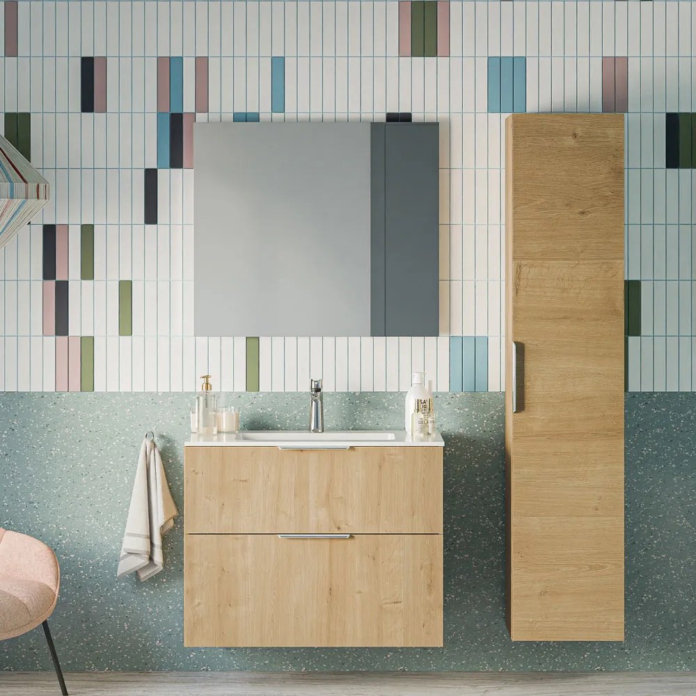 Zestaw mebli łazienkowych TIM 80 cm z umywalką ceramiczną