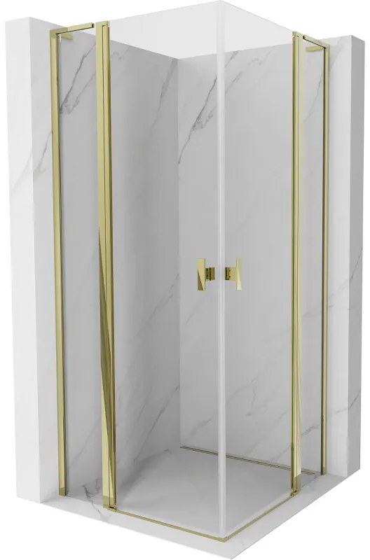 Mexen Mist L Duo kabina prysznicowa uchylna 95 x 95 cm, transparent, złota - 8A4L-095-095-50-00