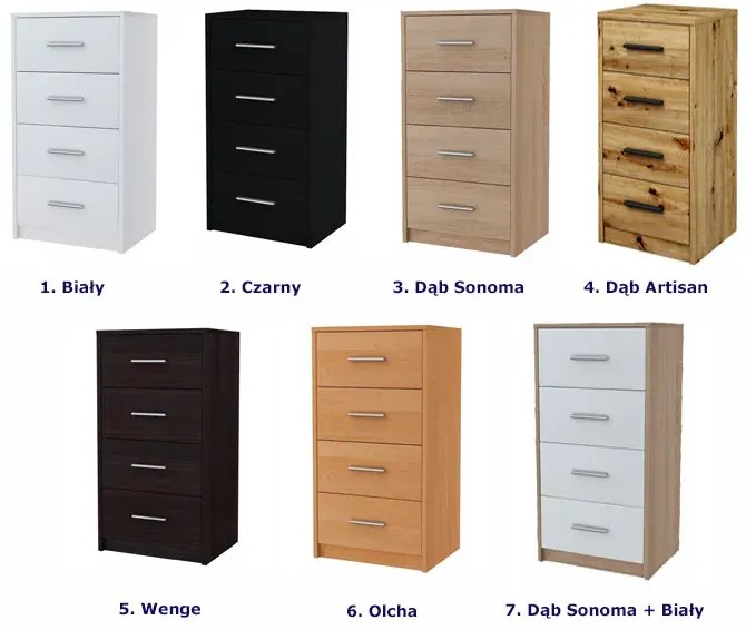 Minimalistyczna komoda z szufladami wenge - Gopox 5X