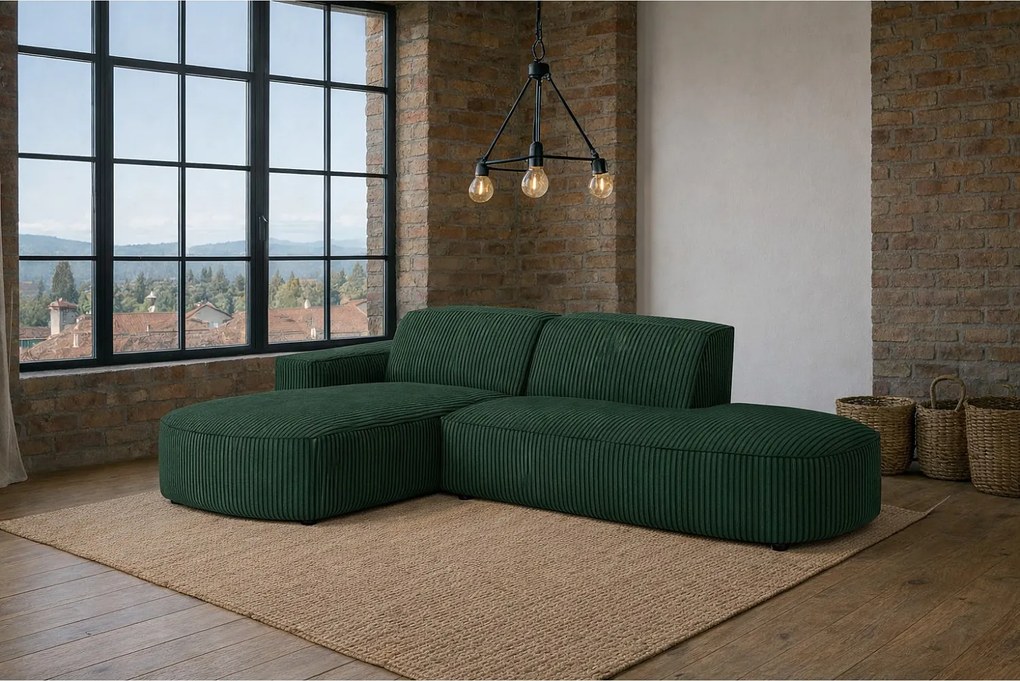 Narożnik Cursal Atelier, tkanina Poso, Zielony, Lewy