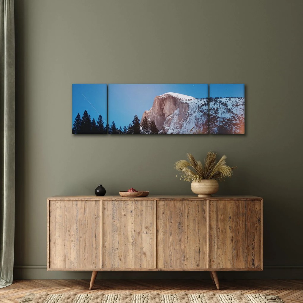 Obraz - Nocny szczyt gór (170x50 cm)