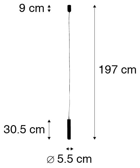 Inteligentna lampa wisząca Design Czarna z żarówką WiFi GU10 - Tuba Small