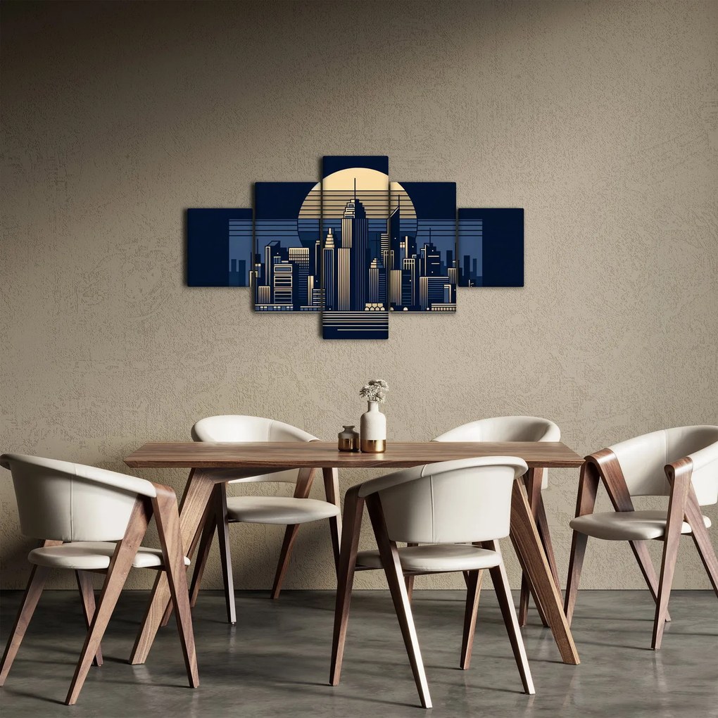 Obraz – Geometryczne miasto (125x70 cm)