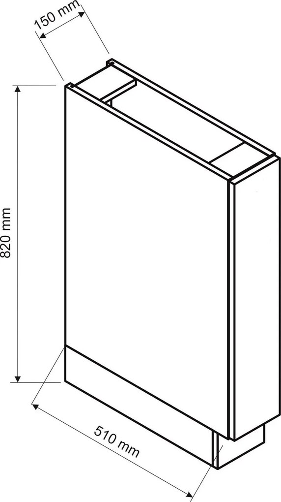 Szafka cargo 15 cm dąb artisan + szary- Orfa 3X