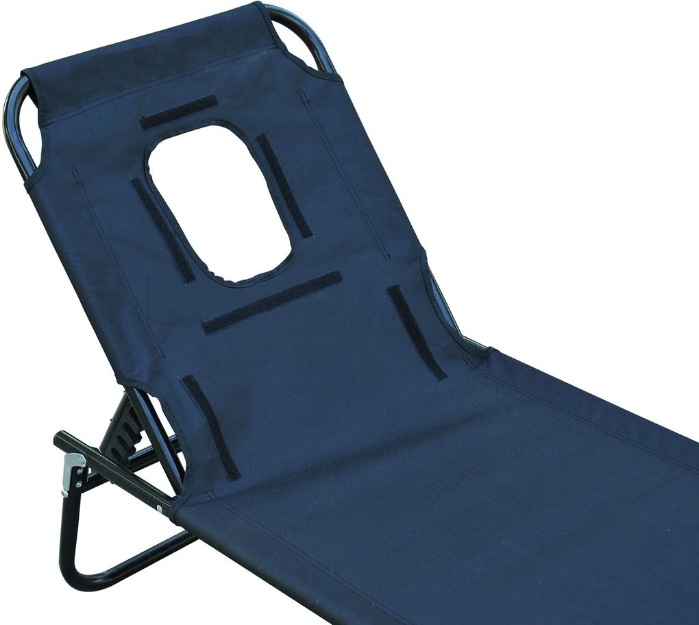 Outsunny Leżak Ogrodowy Relaksacyjny Trójnożny z Okienkiem Czarny Komfort i Styl | Aosom PL