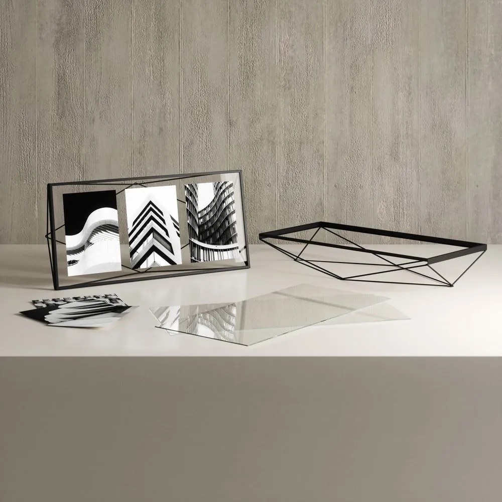 Czarna metalowa ramka stojąca/ścienna 48x23 cm Prisma – Umbra