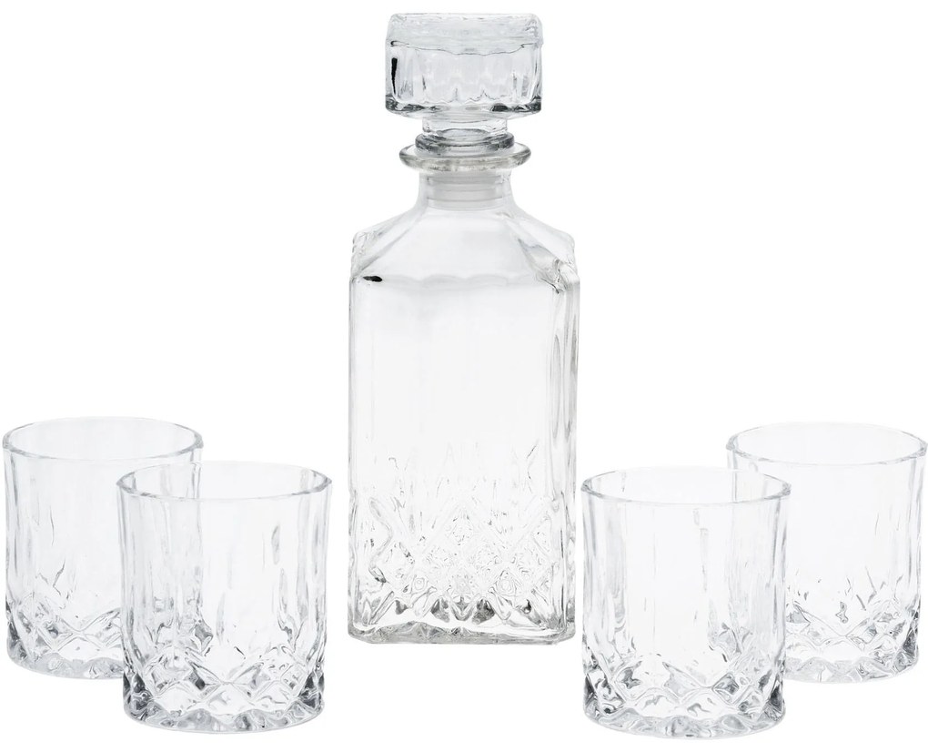 Karafka do whisky, 900 ml, 4 szklanki