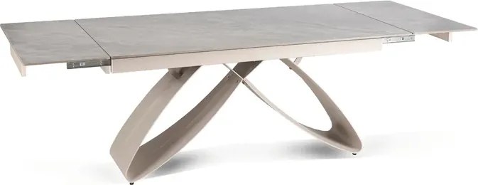 Stół Rozkładany Prostokątny LUIGI 160-240 cm Ceramiczny Szary Marmur/Kaszmir do Jadalni Japandi