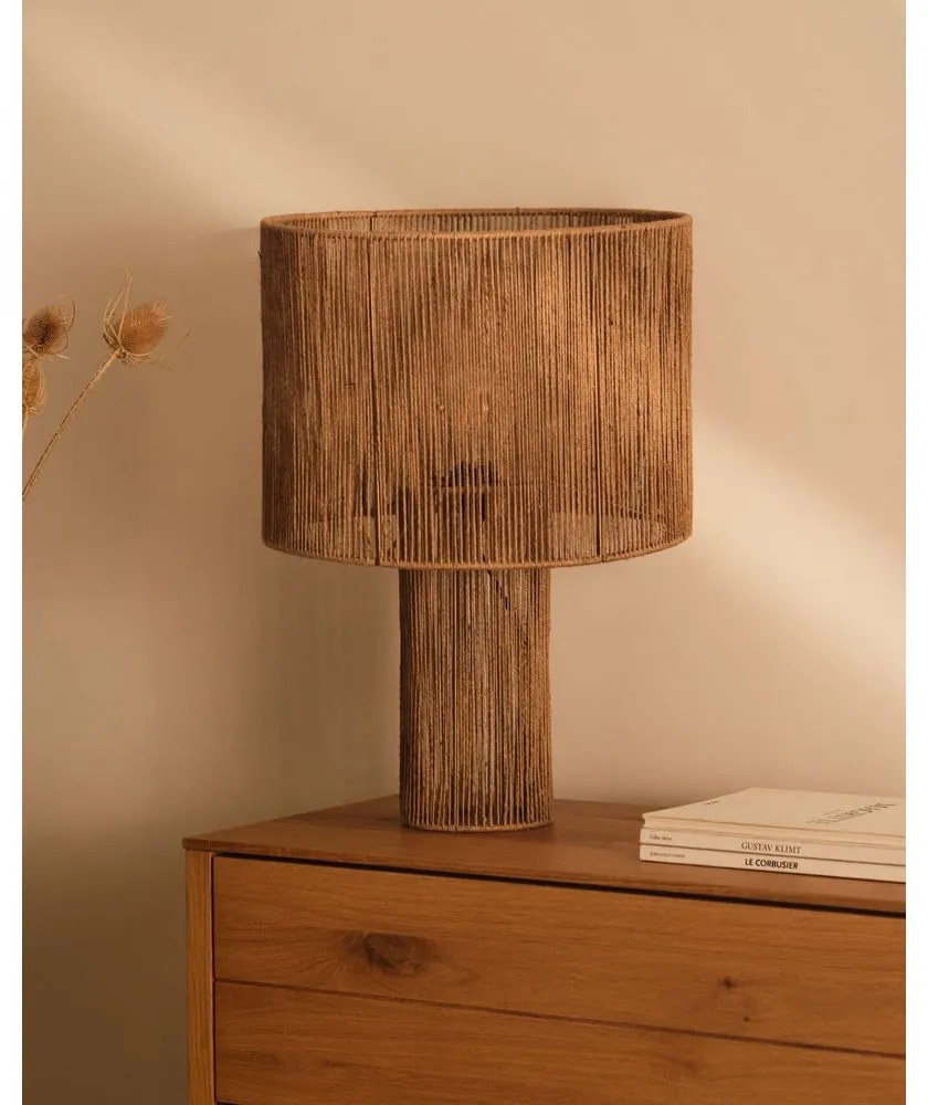 Lampa stołowa w naturalnym kolorze z kloszem z juty (wysokość 54 cm) Pontos – Kave Home