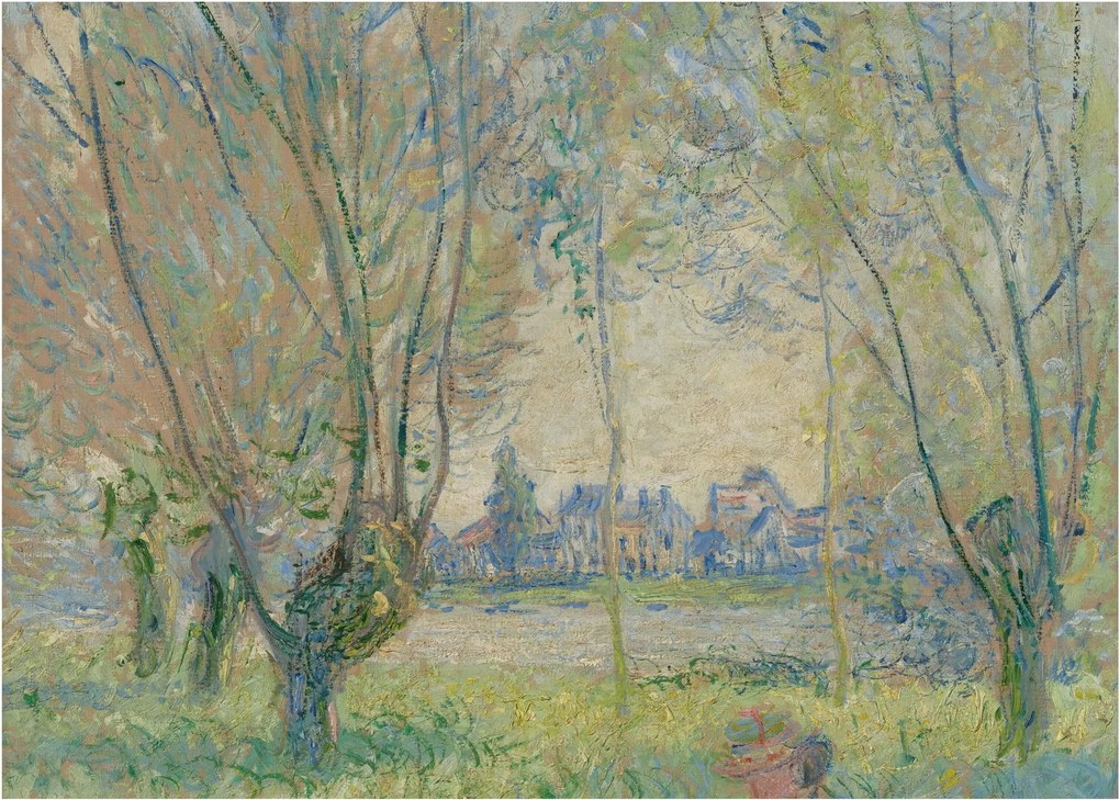 Obraz na szkle - Claude Monet, Woman Seated under the Willows, reprodukcje (70x50 cm)