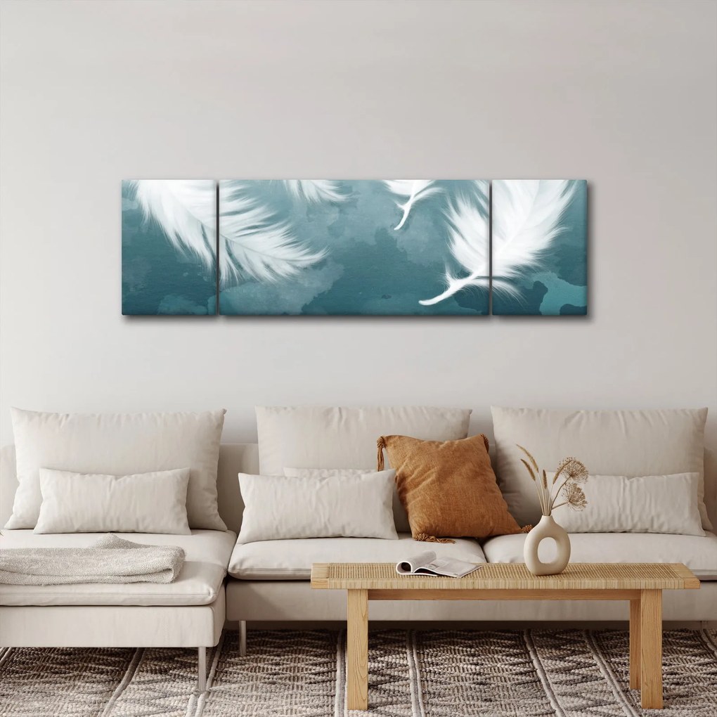 Obraz - Białe pióro (170x50 cm)